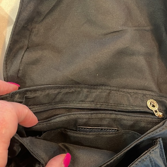 Valentino Orlandi Crossbody Bag Black Vegan Leather Nylon Wallet Zip Picket NWT - Picture 11 of 16